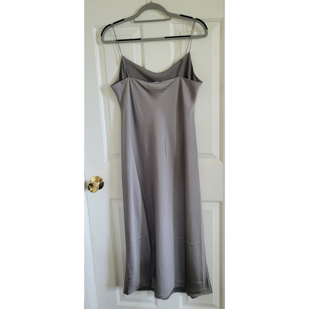 J.Crew Women's Gwyneth Slip Dress in Luster‎ Charmeuse Midi Silver Dress 10 NWT - Picture 7 of 7